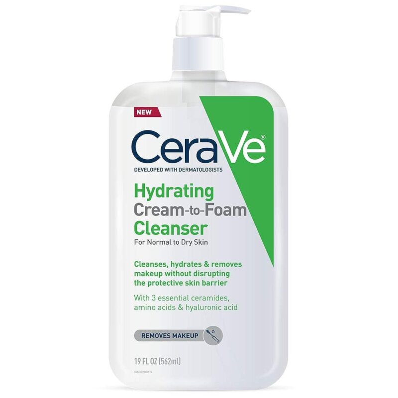 4. CeraVe Hydrating Cream-to-Foam Cleanser