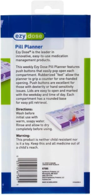 EZY DOSE Push Button (7-Day) Pill Case allforhealthblog.com 4